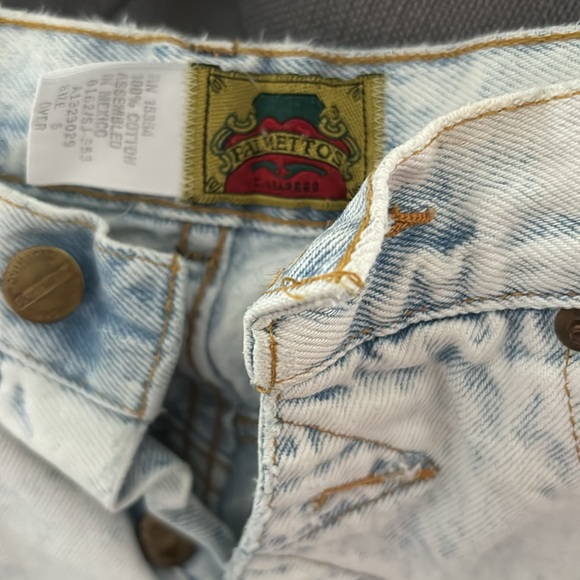 Vintage Palmettos Dungarees Denim Shorts - Picture 2 of 4